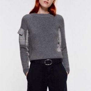 Zara Gray Patchwork Sweater